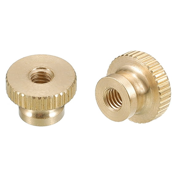 Uxcell Knurled Thumb Nuts, 10 Pack M5 x D16mm x H10mm Brass Knurled Nut with High Head Adjusting Nuts
