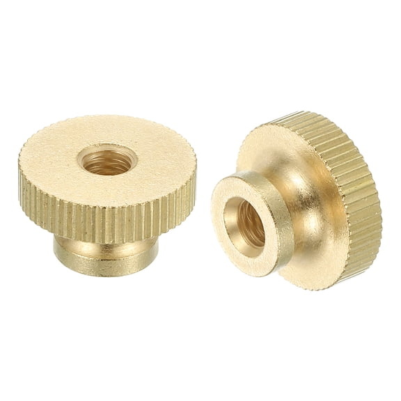 Uxcell Knurled Thumb Nuts, 18pcs M6 x D20mm x H12mm Brass Knurled Nut with Collar High Head Through Hole Adjusting