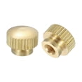 thumbnail image 1 of Uxcell Knurled Thumb Nuts, 2 Pack M4 x D10mm x H8mm Brass Knurl Nut High Head Blind Hole for 3D Printer Parts, 1 of 5