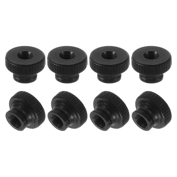 Uxcell Knurled Thumb Nuts 24Pack M4 Carbon Steel Nut High Head Through Hole, Black
