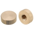 thumbnail image 1 of Uxcell Knurled Thumb Nuts, 4 Pack M10 x D20mm x H7mm Brass Blind Hole Knurled Thumb Nuts, 1 of 5
