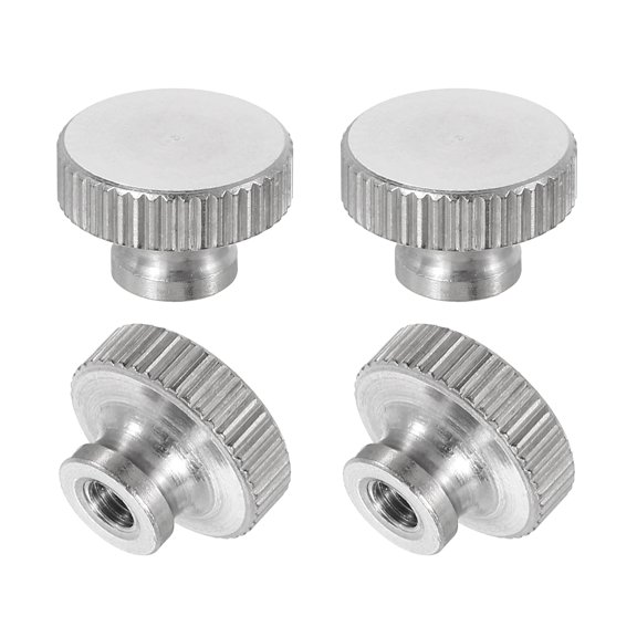 Uxcell Knurled Thumb Nuts, 4 Pack M3 x D11mm x H7mm Stainless Steel Knobs Fasteners Blind Hole for 3D Printer Parts