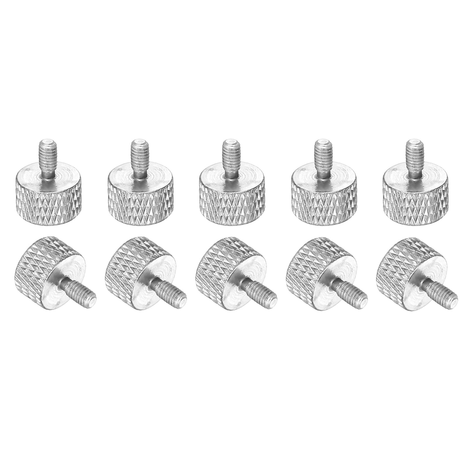 Uxcell Knurled Thumb Screw, Aluminum Alloy Flat Knurled Head Fasteners ...