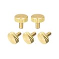 thumbnail image 1 of Uxcell Knurled Thumb Screws, M3x6mm Flat Brass Bolts Grip Knobs Fasteners 5Pack, 1 of 4
