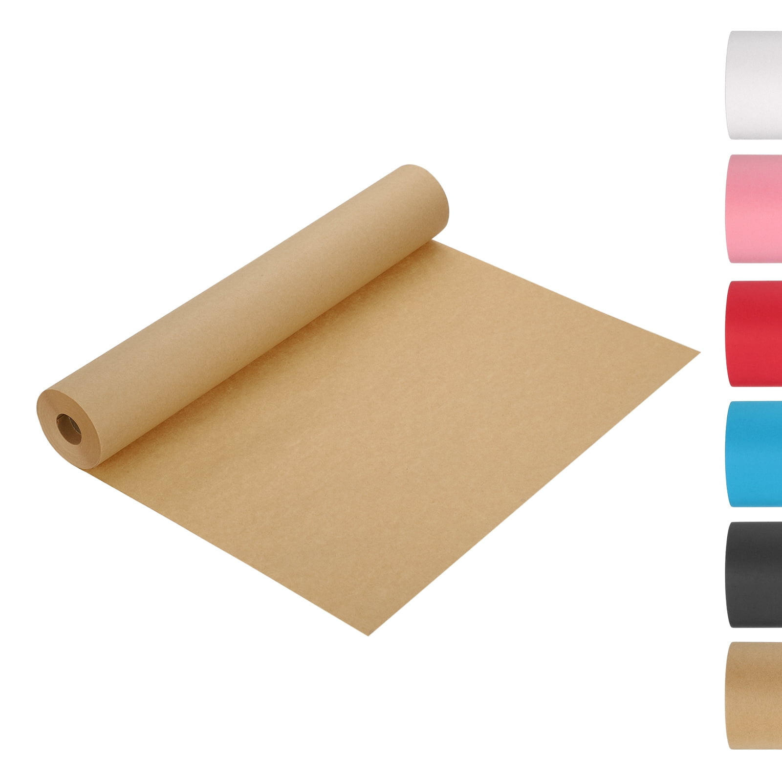 Uxcell Kraft Wrapping Paper Roll, 1181''x17.3'' Decorative Paper with Shrink Film for Gift Wrapping Bouquet Flower Bulletin Board Art Painting Craft Packaging Shipping, Dark Brown