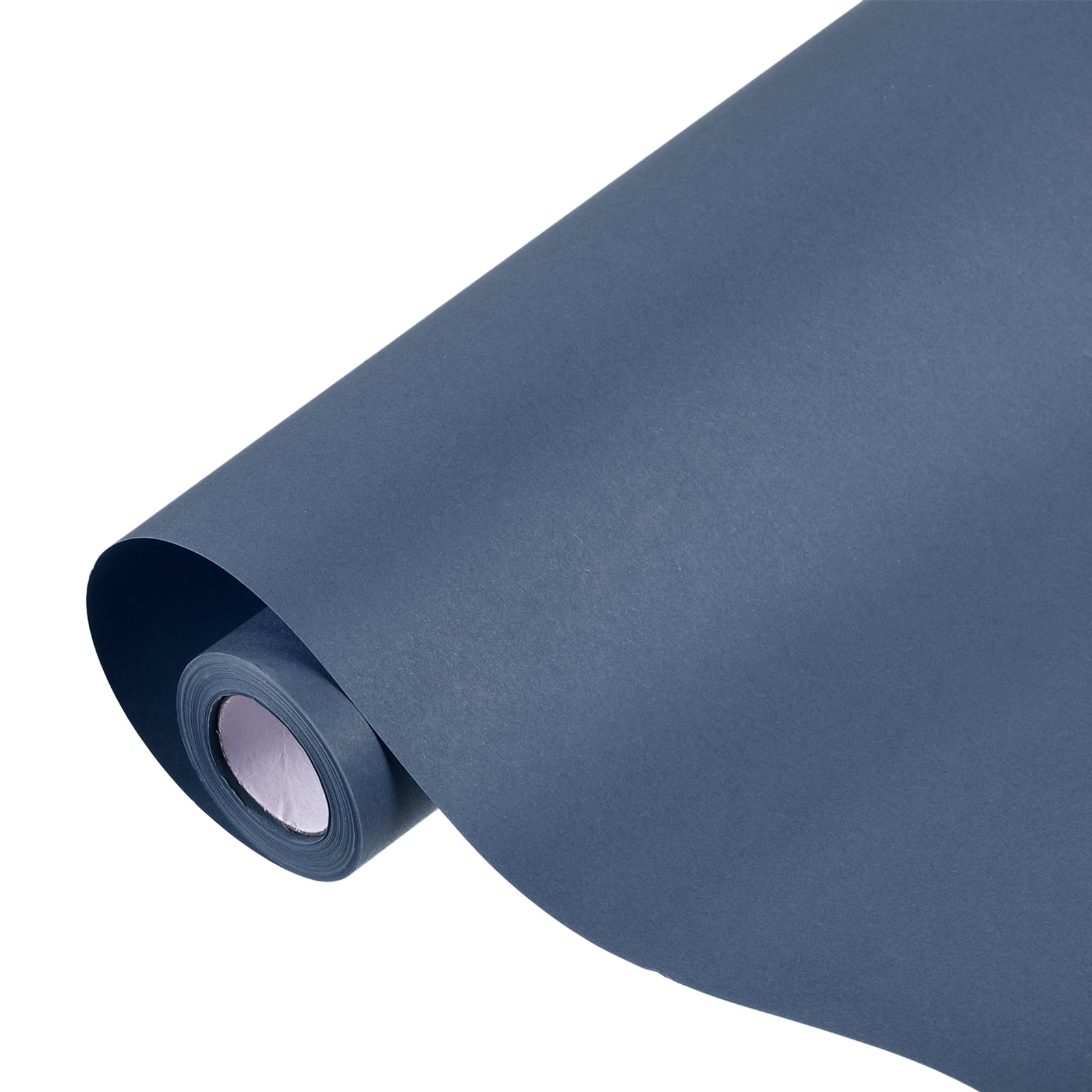 Uxcell Kraft Wrapping Paper Roll, 15" x 433"(36 ft) Decorative Paper for Gift Wrapping Bouquet Flower Bulletin Board Art Painting Craft Packaging Shipping, Dark Blue 80GSM