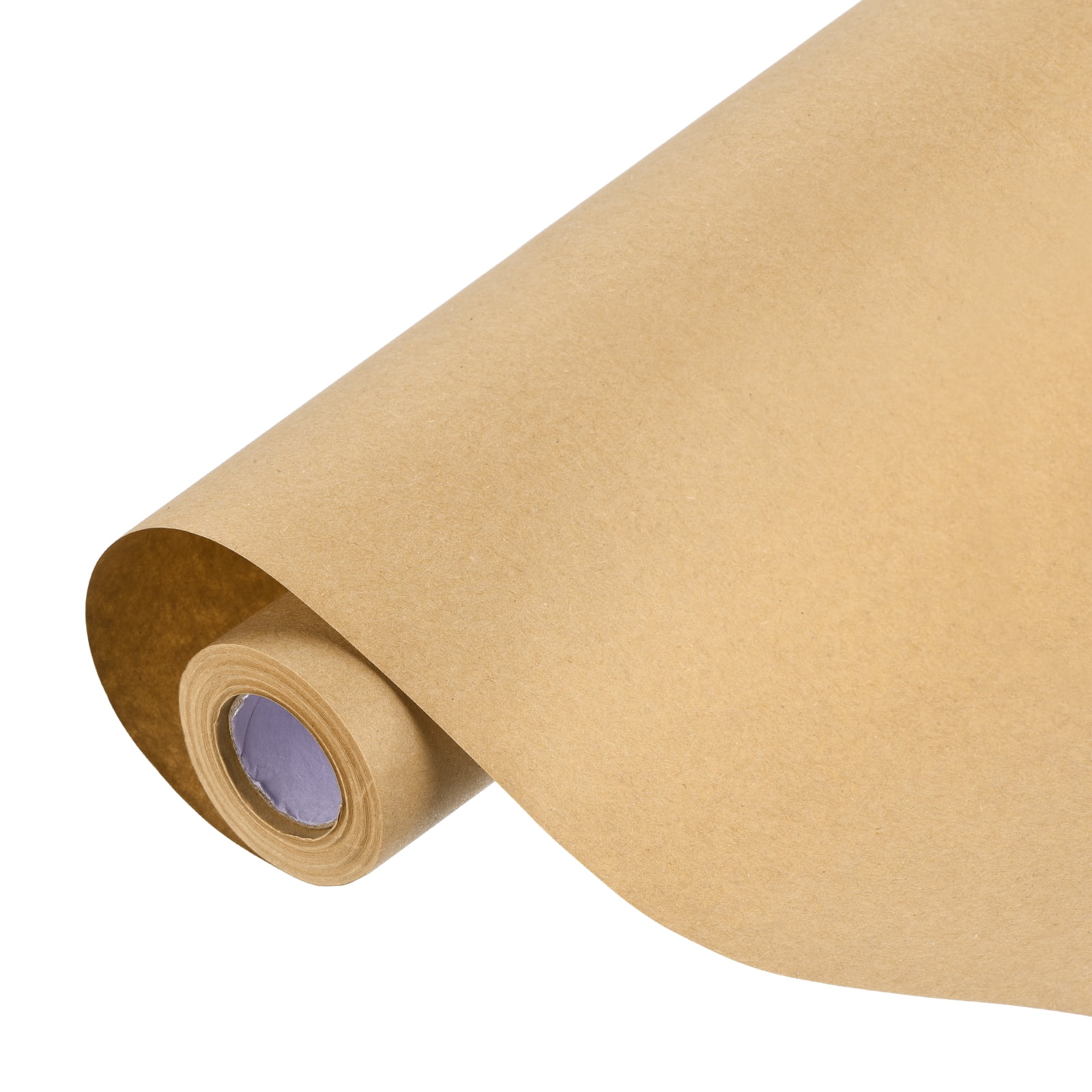 Uxcell Kraft Wrapping Paper Roll, 17.52" x 433"(36 ft) Decorative Paper for Gift Wrapping Bouquet Flower Bulletin Board Art Painting Craft Packaging Shipping, Brown 80GSM