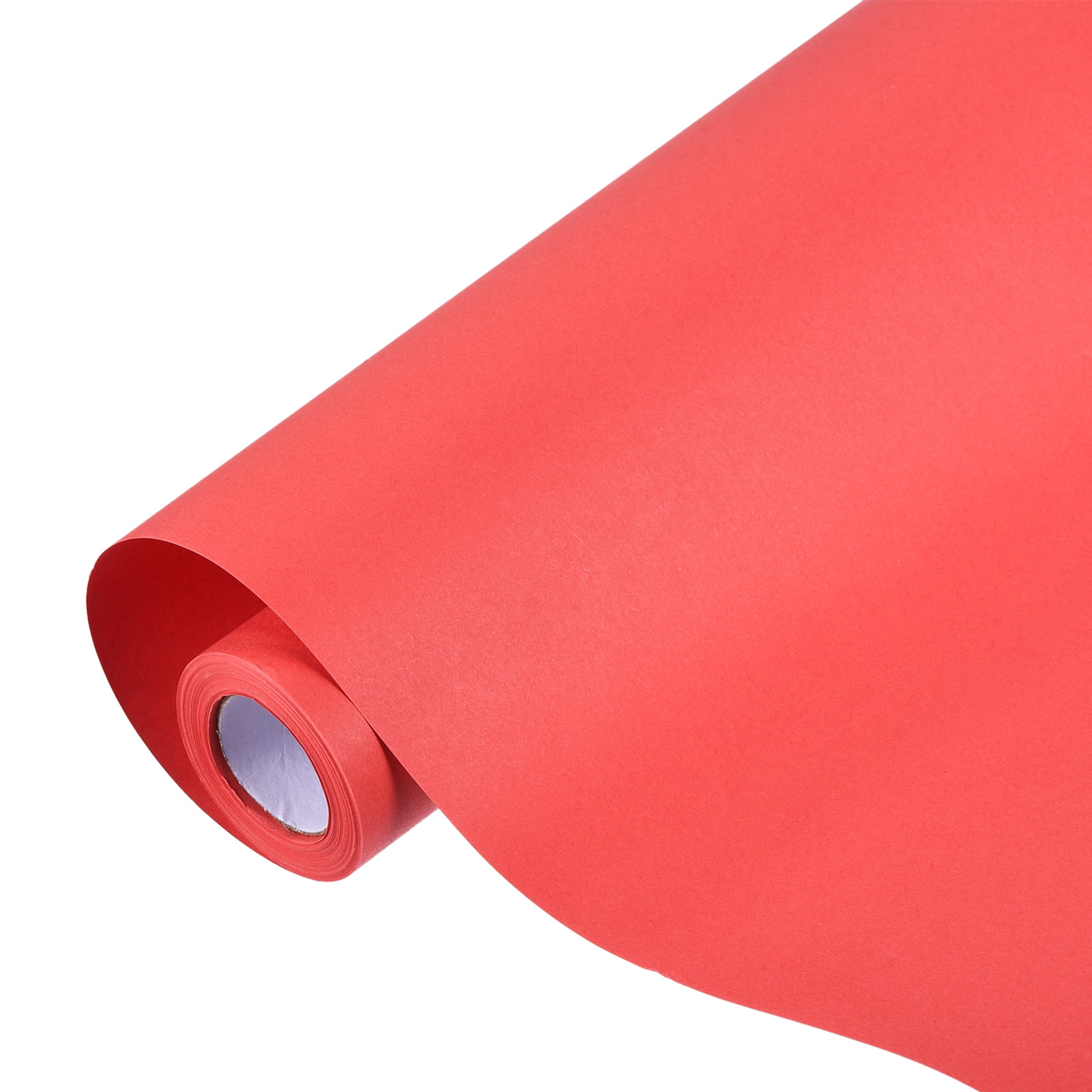 Uxcell Kraft Wrapping Paper Roll, 17.52" x 433"(36 ft) Decorative Paper for Gift Wrapping Bouquet Flower Bulletin Board Art Painting Craft Packaging Shipping, Red 80GSM