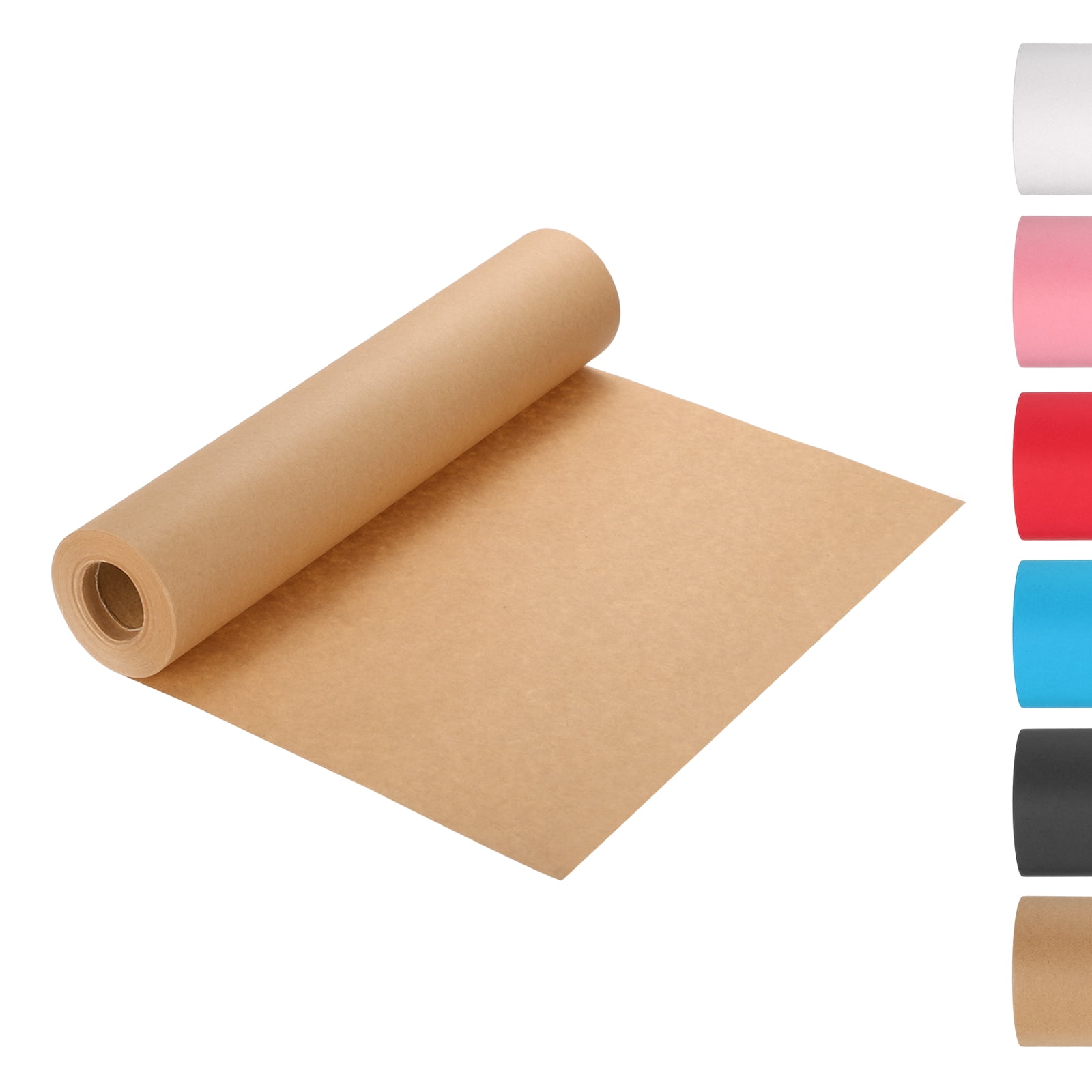 Uxcell Kraft Wrapping Paper Roll, 393''x13.7'' Decorative Paper with Shrink Film for Gift Wrapping Bouquet Flower Bulletin Board Art Painting Craft Packaging Shipping, Dark Brown