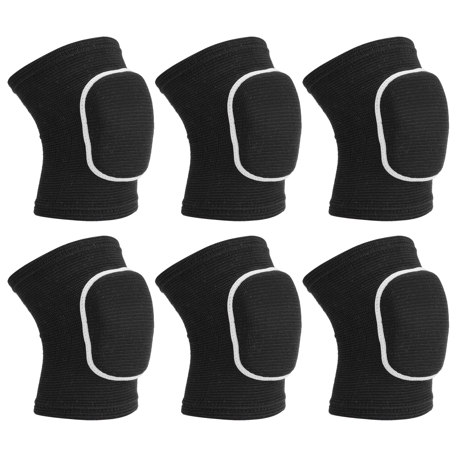 Uxcell L Protective Knee Pads Volleyball Knee Pads Sponge Knee Pads Brace, Black White 3 Pairs