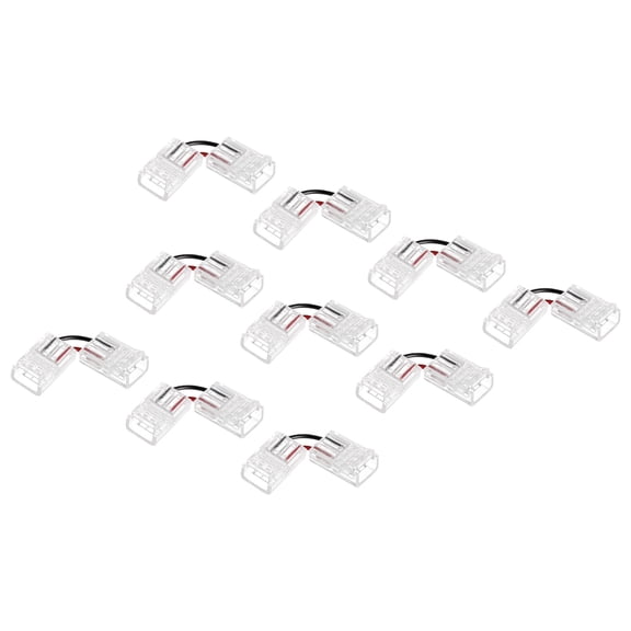 Uxcell L Shape 2Pin LED Connectors, 10mm Wide Solderless Adapter Connector 10Pack