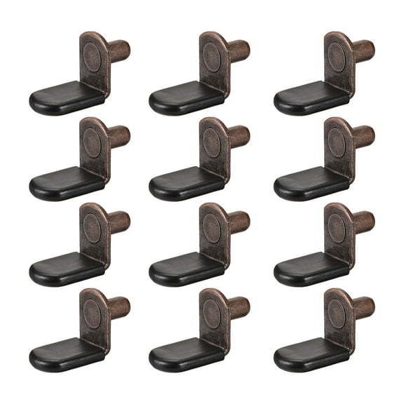 Uxcell L Shape w Hole Shelf Support Bracket Peg Steel Bronze 20Pcs