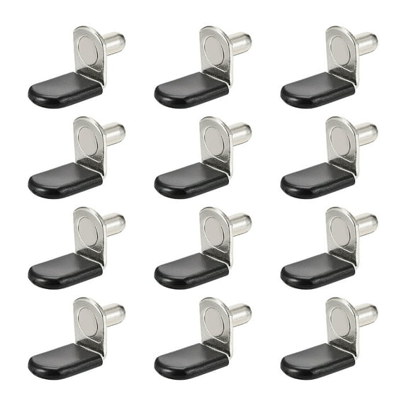 Uxcell L Shape w Hole Shelf Support Bracket Peg Steel Silver Tone 50Pcs