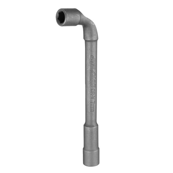 Uxcell L Shaped Angled Socket Spanner 7mm CR-V Double Ended Metric Hex 6 Point Tubular Socket Wrench