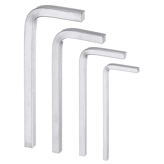 Uxcell L-Shaped Square Head Wrench 3/m/5/6mm Carbon Steel L-Key 4 Points Metric Bolt Wrenches for Basic Home Repair