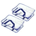thumbnail image 1 of Uxcell L Size Clear Toiletry Bag Makeup Cosmetic Pouch with Zipper Handle, Blue 2 Pack, 1 of 6