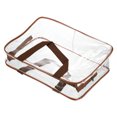 thumbnail image 1 of Uxcell L Size Clear Toiletry Bag Makeup Cosmetic Pouch with Zipper Handle, Brown, 1 of 6