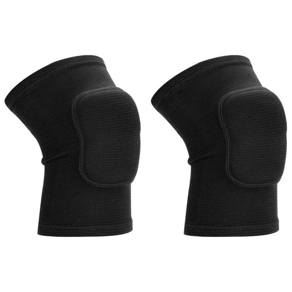 Uxcell L Size Protective Knee Pads Volleyball Knee Pads Ski Knee Pads Sponge Knee Pads Brace, Black 2 Pcs