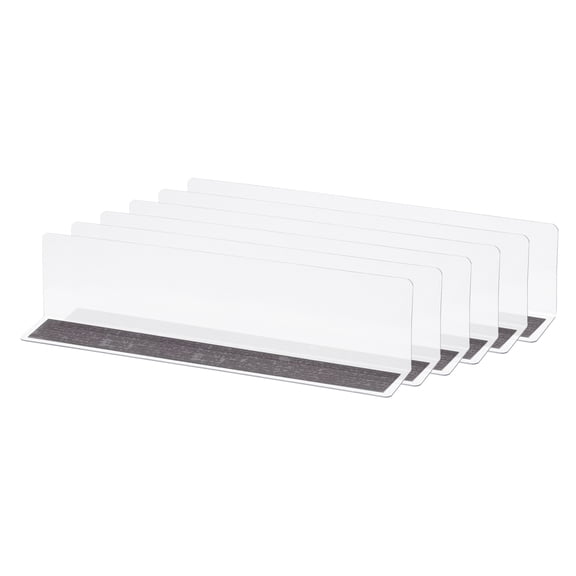 Uxcell L Type Dividers, Clear Separator With Magnetic Strip 25 x 3 x 6cm 6pack