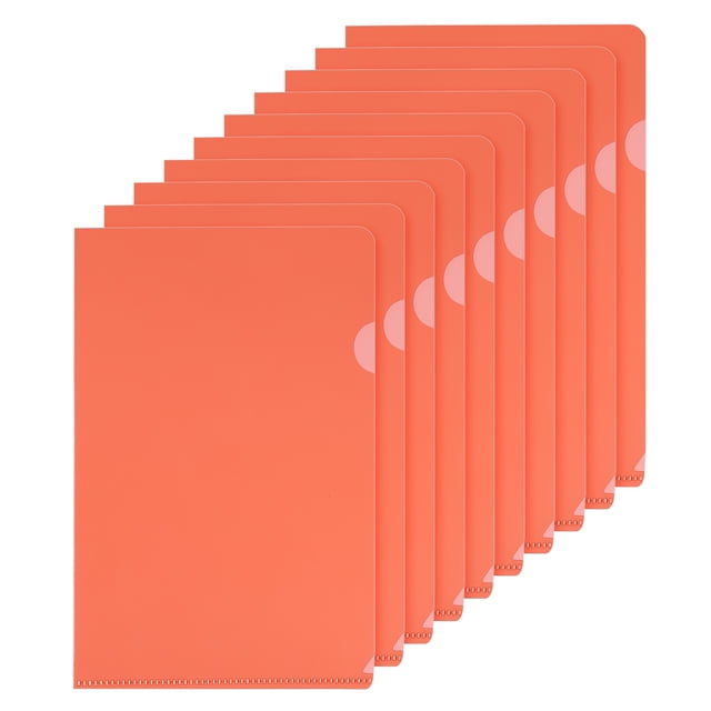 Red Project File Sleeve Uxcell L Type Folders 10 Pack A5 Plastic File Project Pockets Clear ...
