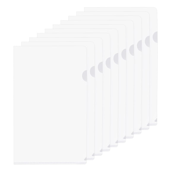 Uxcell L Type Folders 30 Pack A4 Plastic File Project Pockets Clear Paper Document Jacket Sleeves Frosted