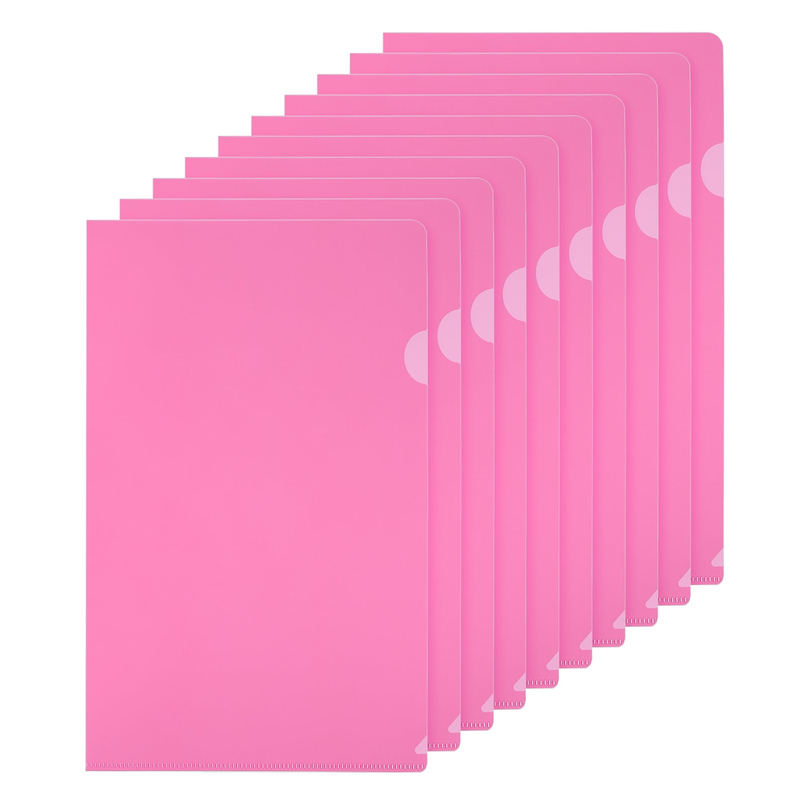 Uxcell L Type Folders 30 Pack A4 Plastic File Project Pockets Clear Paper Document Jacket Sleeves Pink