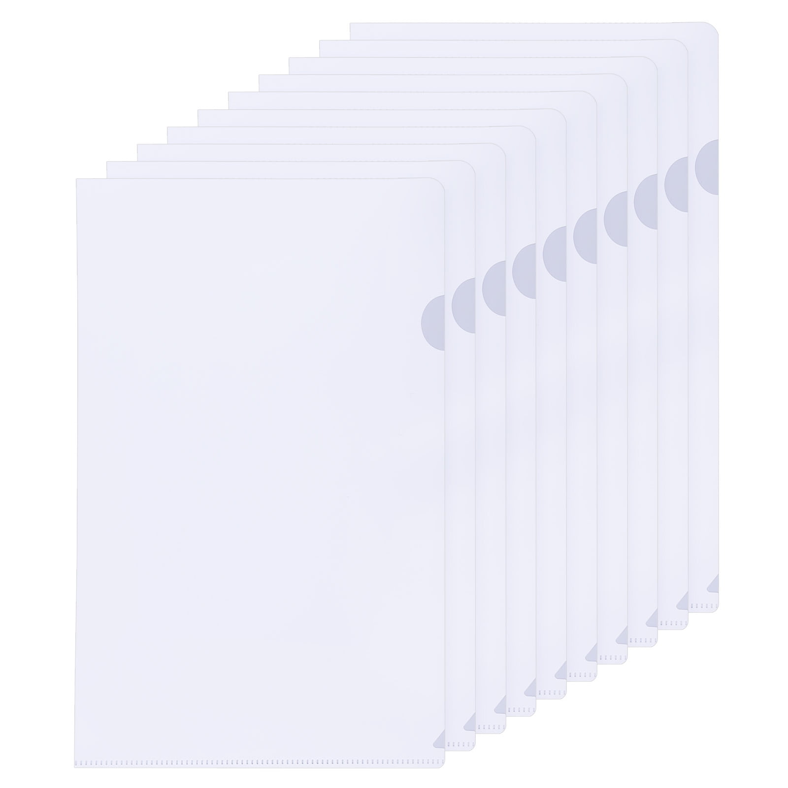 Uxcell L Type Folders 30 Pack A4 Plastic File Project Pockets Clear Paper Document Jacket Sleeves White