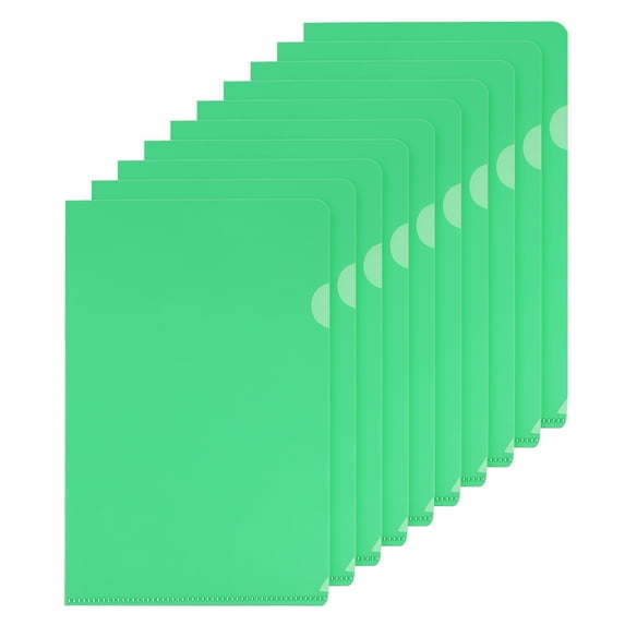 Uxcell L Type Folders 30 Pack A5 Plastic File Project Pockets Clear Paper Document Jacket Sleeves Green