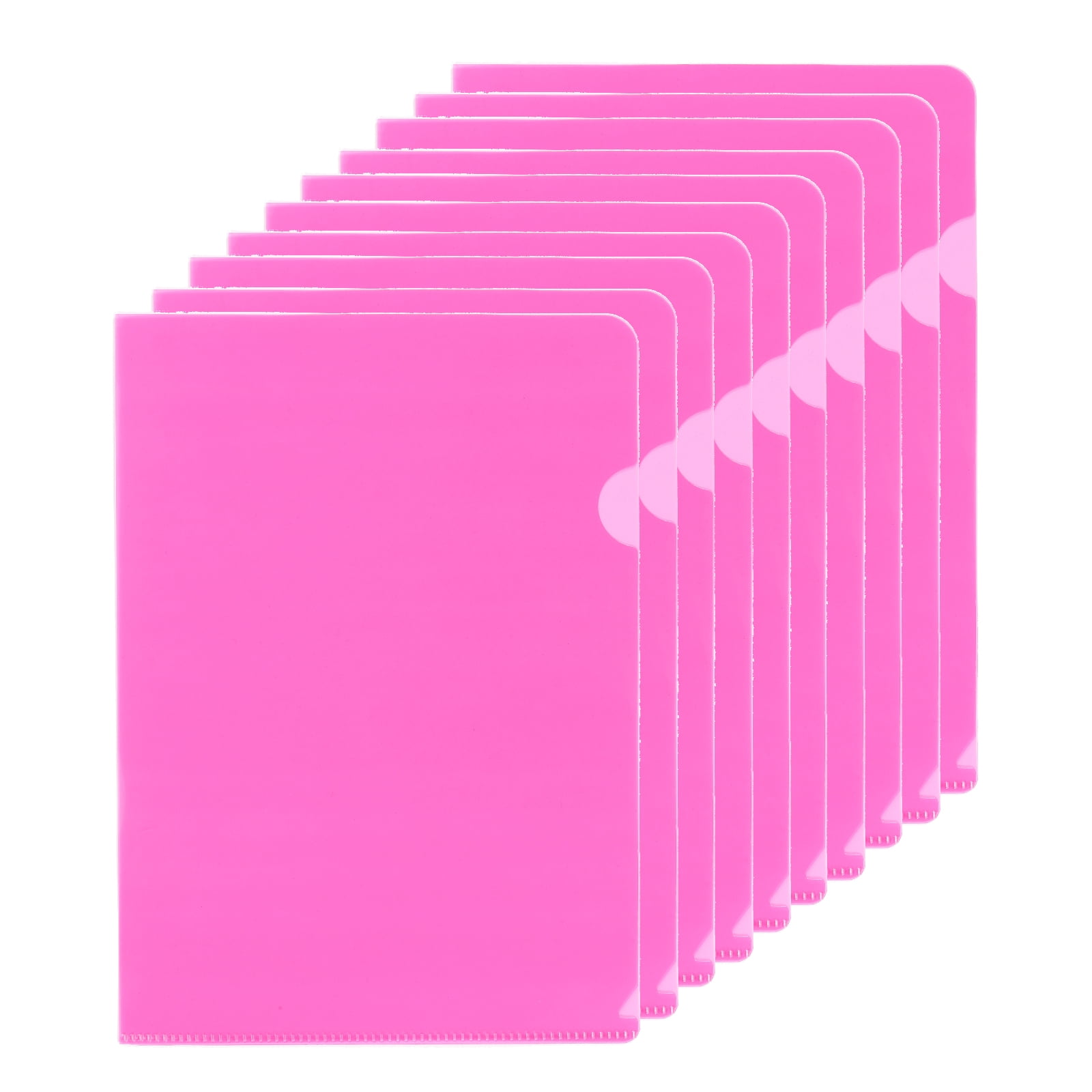Uxcell L Type Folders 30 Pack A5 Plastic File Project Pockets Clear Paper Document Jacket Sleeves for Office, Pink