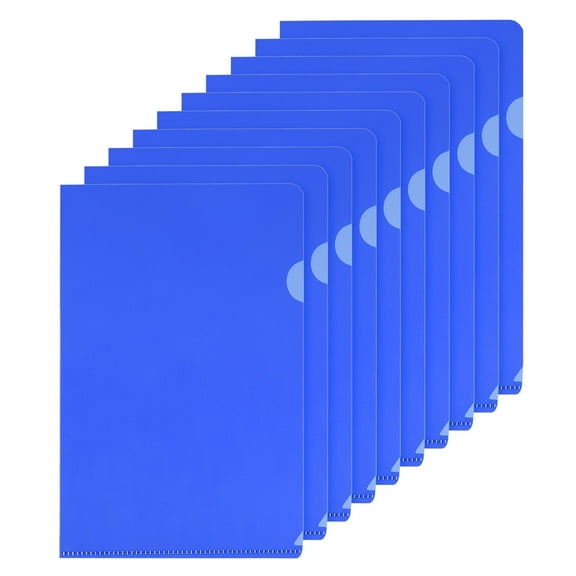 Uxcell L Type Folders 30 Pack A5 Plastic File Project Pockets, Dark Blue
