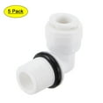 thumbnail image 1 of Uxcell L Type G1/4 Male Thread to 1/4" Tube Elbow Connect Fittings Quick Connector White Black 5 Pack, 1 of 5