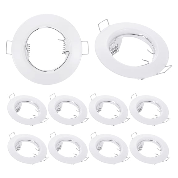 Uxcell LED Downlight Fixture Housing, 10pcs MR16 GU10 Bulbs Recessed Lights Holder Frame, White