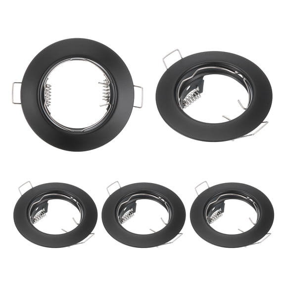 Uxcell LED Downlight Fixture Housing, 5pcs MR16 GU10 Bulbs Recessed Lights Holder Frame, Black