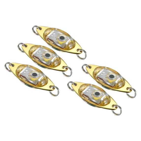 Uxcell LED Fishing Lure Light, Waterproof Eye Shape LED Lighted Bait for Saltwater Freshwater Bass, Multicolor 5Pcs