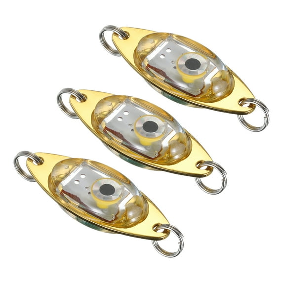 Uxcell LED Fishing Lure Light, Waterproof Eye Shape LED Lighted Bait for Saltwater Freshwater Bass, Red 3Pcs