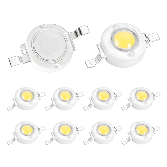Uxcell LED Lamp Beads 1.8-3.4V 300-350ma Natural White 10 Pcs - High Power LED Chip COB Light Emitter Components Bulb Lamp for Experiments Indicator Lights DIY Decorative Lighting