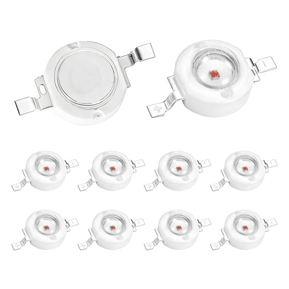 Uxcell LED Lamp Beads 1.8-3.4V 300-350ma Red 10 Pcs - High Power LED Chip COB Light Emitter Components Bulb Lamp for Experiments Indicator Lights DIY Decorative Lighting