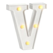 Uxcell LED Letter Lights Battery Powered for Night Light Party (White, V)