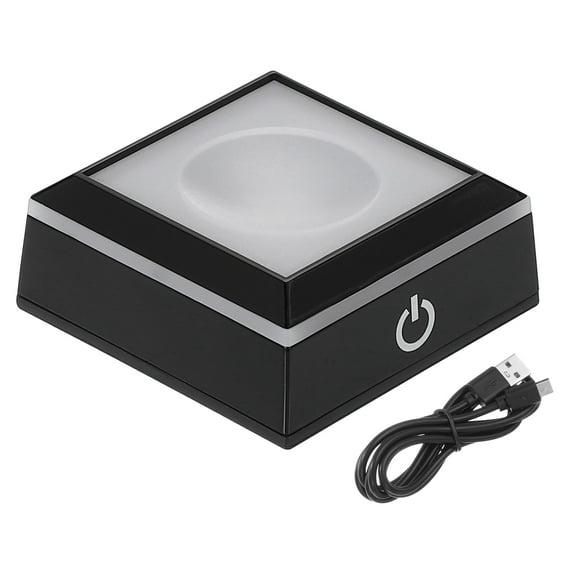 Uxcell LED Light Base Non-Slip Square Display Stand, LED Multi-Modal Multi-Color Groove Light Base for 3D Glass Crystal Party