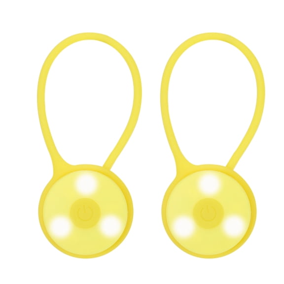 Uxcell LED Running Light, 2 Pack Silicone Rope Bike Safety Light Running Lights, Yellow