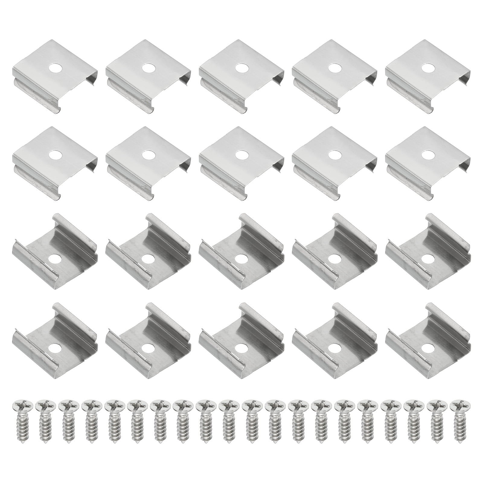 Uxcell LED Strip Clips, 120pcs Stainless Steel Mounting Brackets Fixing ...