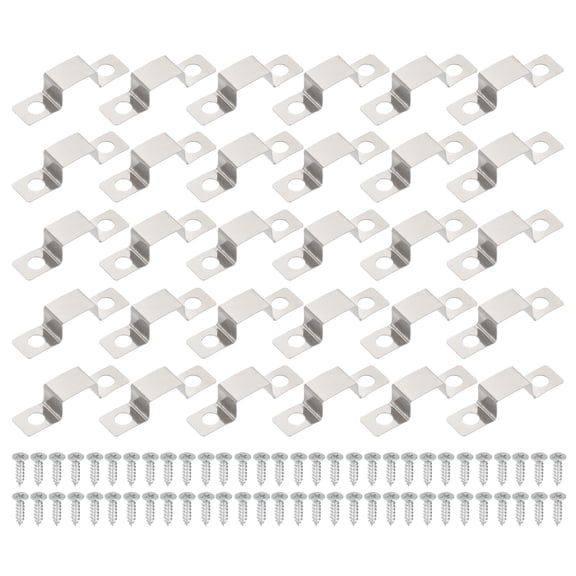 Uxcell LED Strip Clips, 40pcs Stainless Steel Mounting Brackets for 10mmx6mm LED Strip