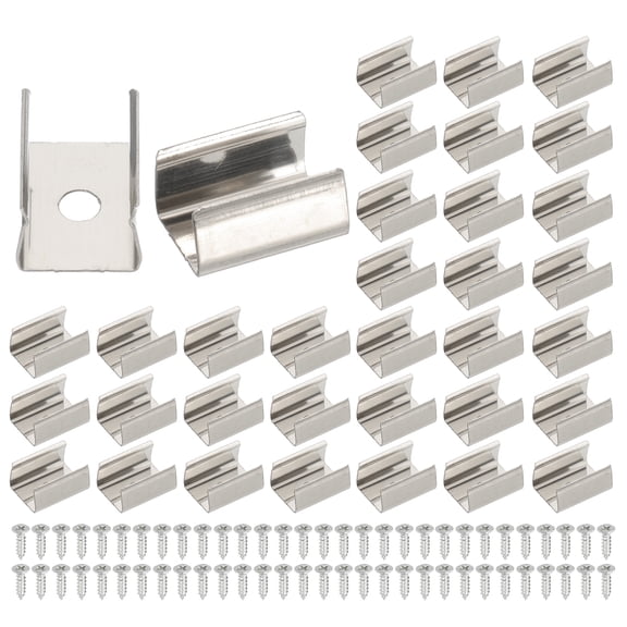 Uxcell LED Strip Clips, 50pcs Stainless Steel Mounting Brackets for 9mm to 10mm LED Strip