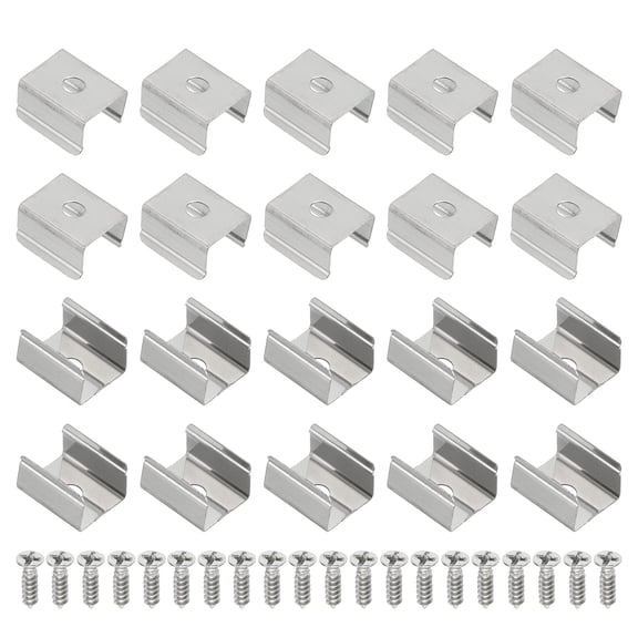 Uxcell LED Strip Clips, 60pcs Stainless Steel Mounting Brackets Fixing Clip for 11mm to 12mm LED Strip Lighting Cable