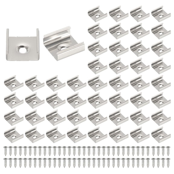 Uxcell LED Strip Clips, 70pcs Stainless Steel Mounting Brackets for 18mm LED Strip