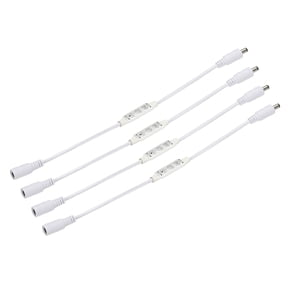 Uxcell LED Strip Dimmer, 12V to 24V 6A Brightness Adjustable Controller with DC Plugs, White 4pcs
