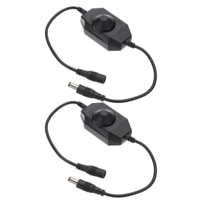 Uxcell LED Strip Dimmer Switch, PWM Rotary DC Inline Cable Brightness Adjustable Controller for LED Ribbon Rope Light Black 2