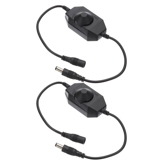 Uxcell LED Strip Dimmer Switch, PWM Rotary DC Inline Cable Brightness Adjustable Controller for LED Ribbon Rope Light Black 2