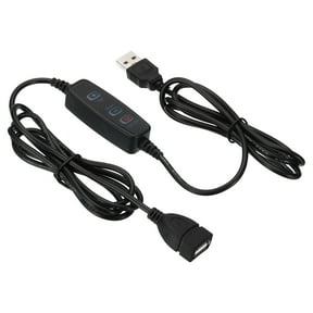 Uxcell LED Strip Dimmer Switch with 3 Button USB Female to Male Extension Cord, Black