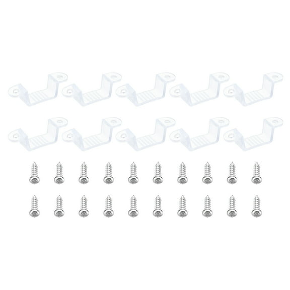 Uxcell LED Strip Light Clips, 100 Pack Mounting Bracket Fixing Clip Clamp for 16mm-19mm Light Cable Translucent